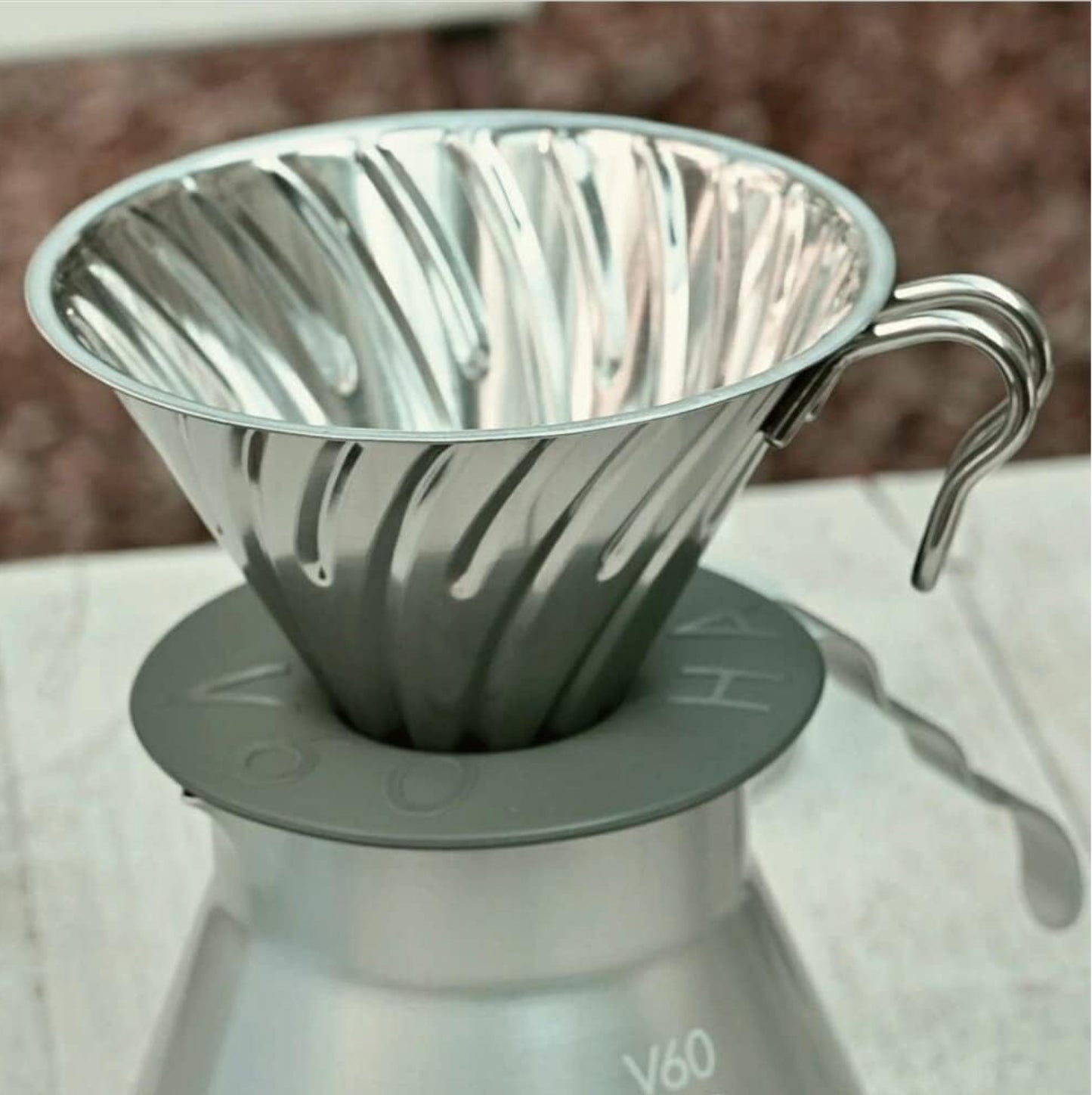 Hario Outdoor V60 Metal Dripper, 02 Silver