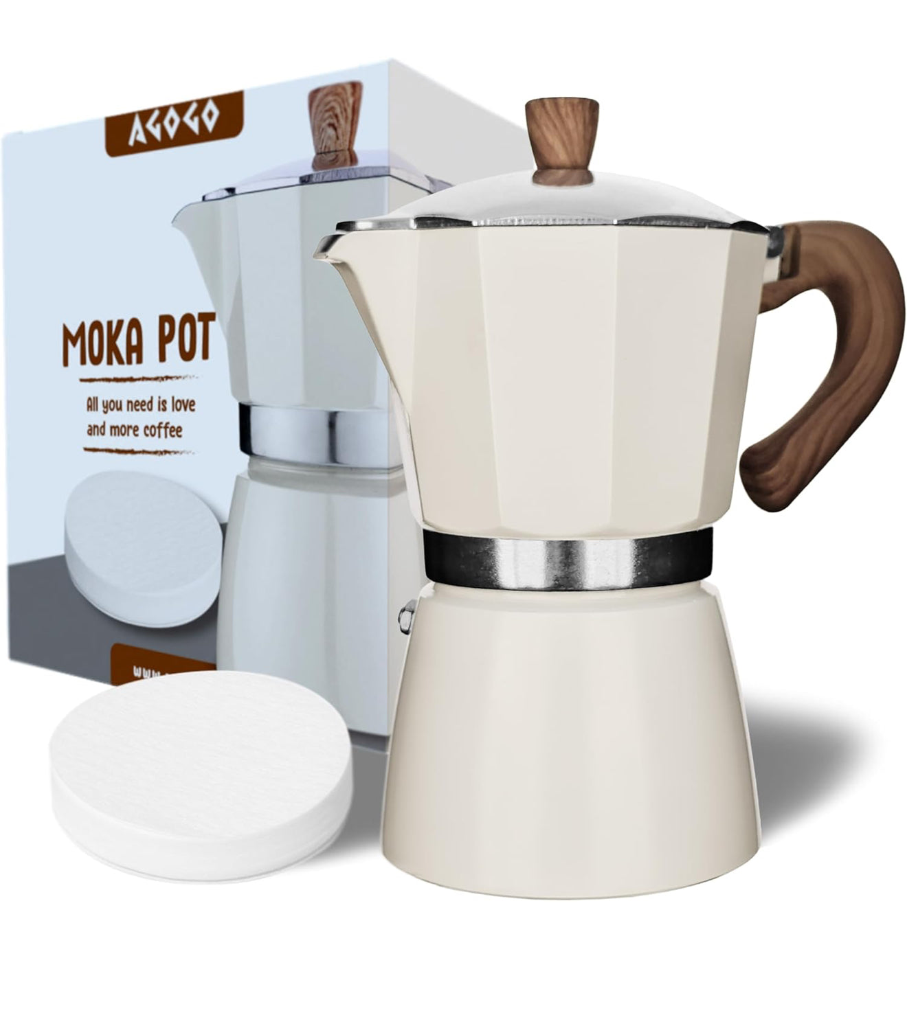Milano Moka pot White/Cream