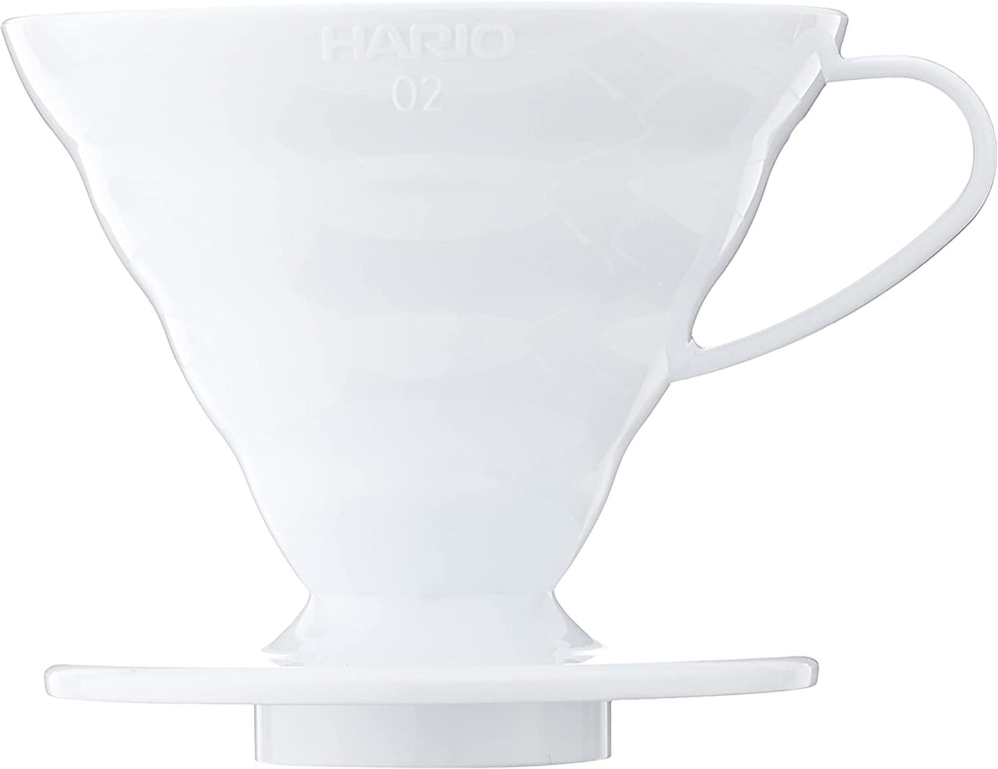 Hario V60 Plastic Coffee Dripper, Size 02, White