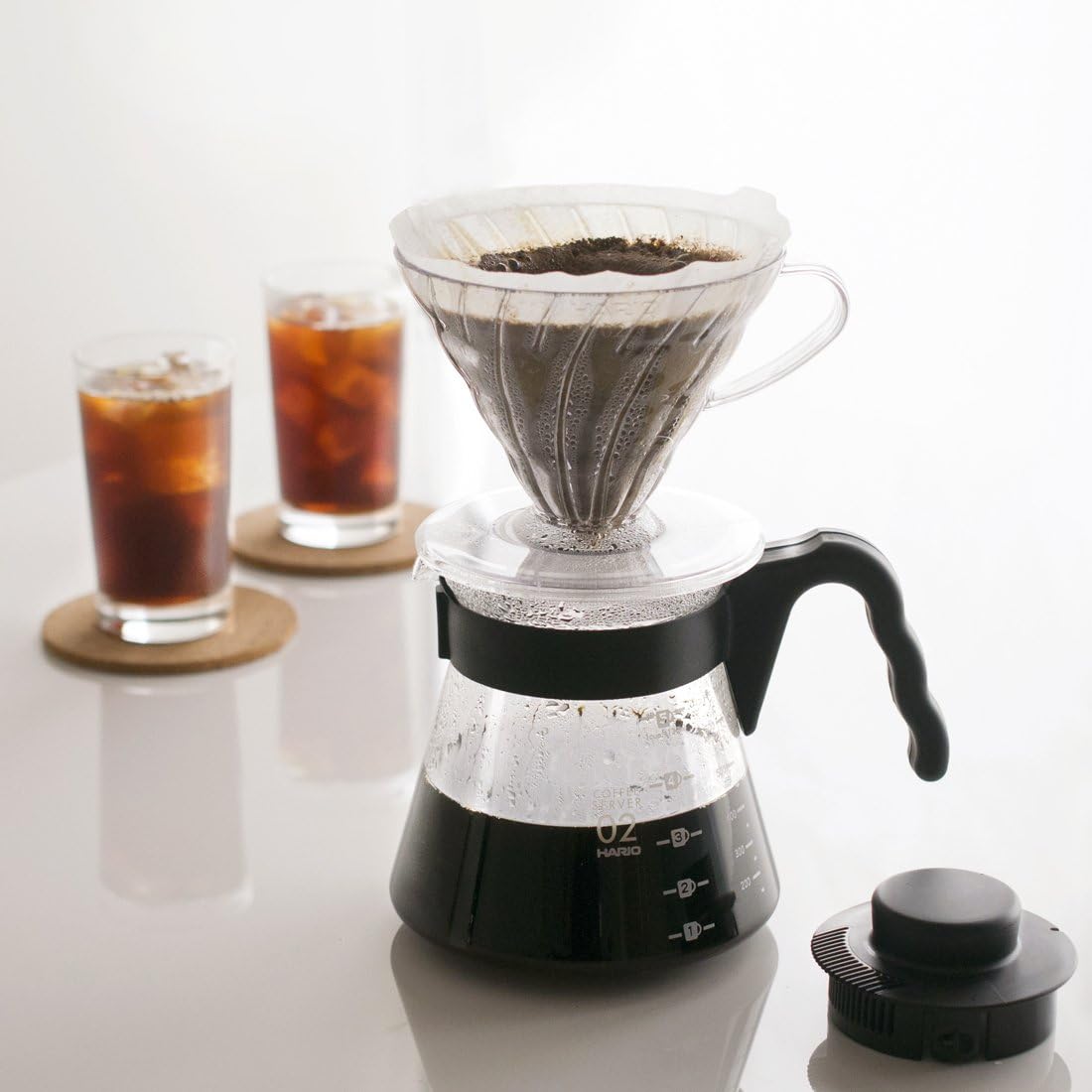 Hario Pour V60 Over Coffee Starter Set Coffee Dripper Set  02, Black