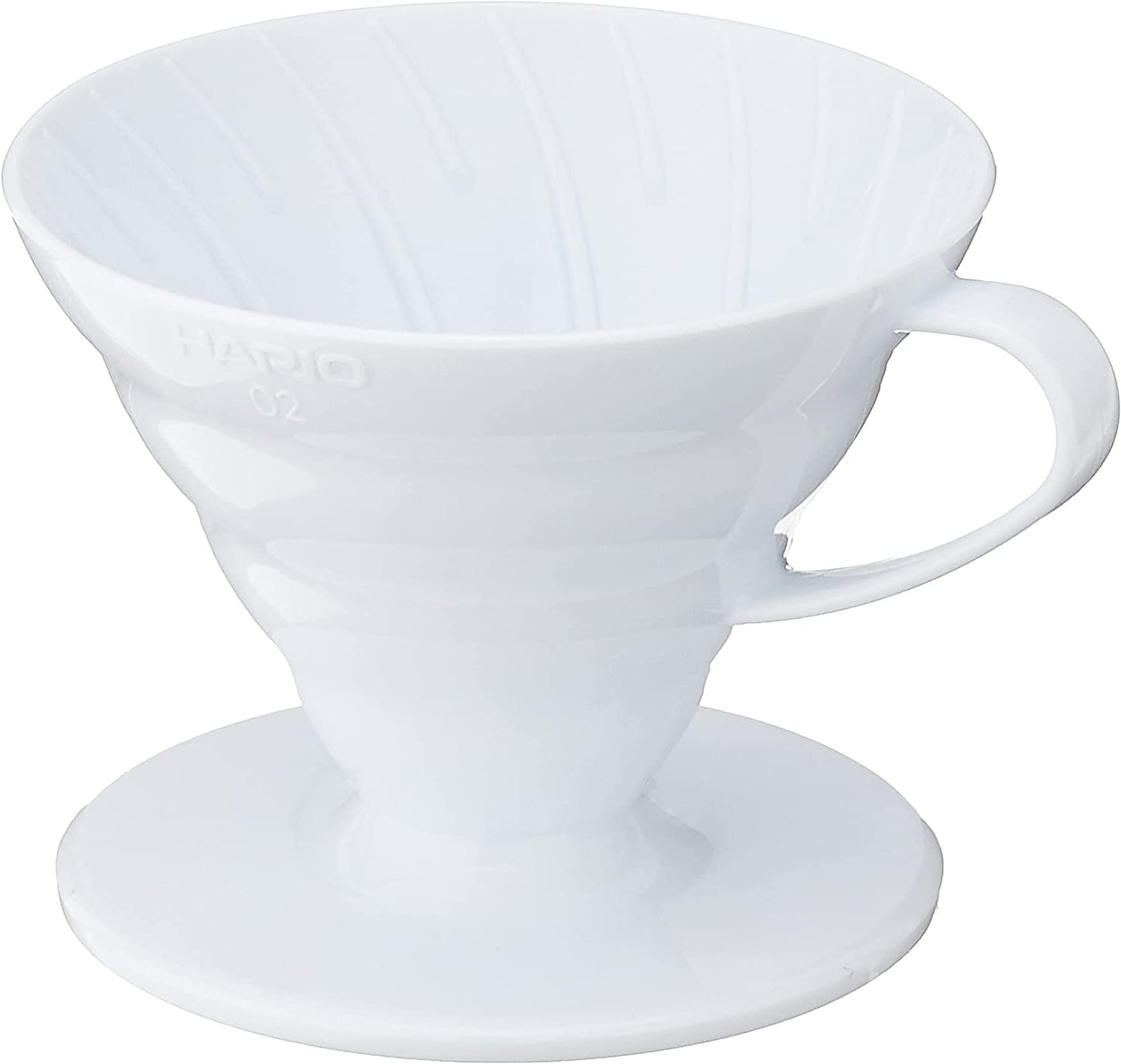 Hario V60 Plastic Coffee Dripper, Size 02, White