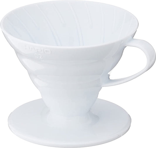 Hario V60 Plastic Coffee Dripper, Size 02, White