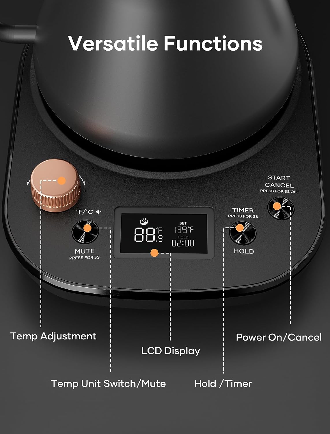 INTASTING Electric Gooseneck Kettle