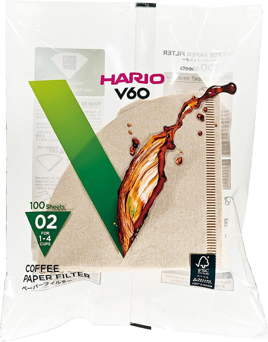 Hario V60 Paper Coffee Filters 100 ct Brown 02