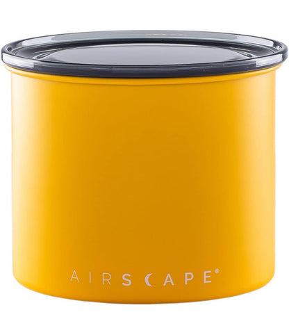 Airscape Stainless Steel Coffee Canister | Food Storage Container | Patented Airtight Lid | Push Out Excess Air Preserve Food Freshness