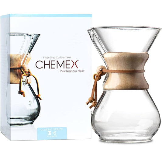 Chemex Pour-Over Glass Coffeemaker - Classic Series - 6-Cup