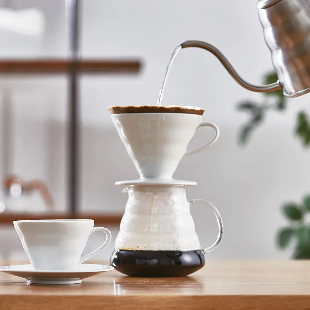 Hario V60 Ceramic Coffee Dripper, Size 02, White