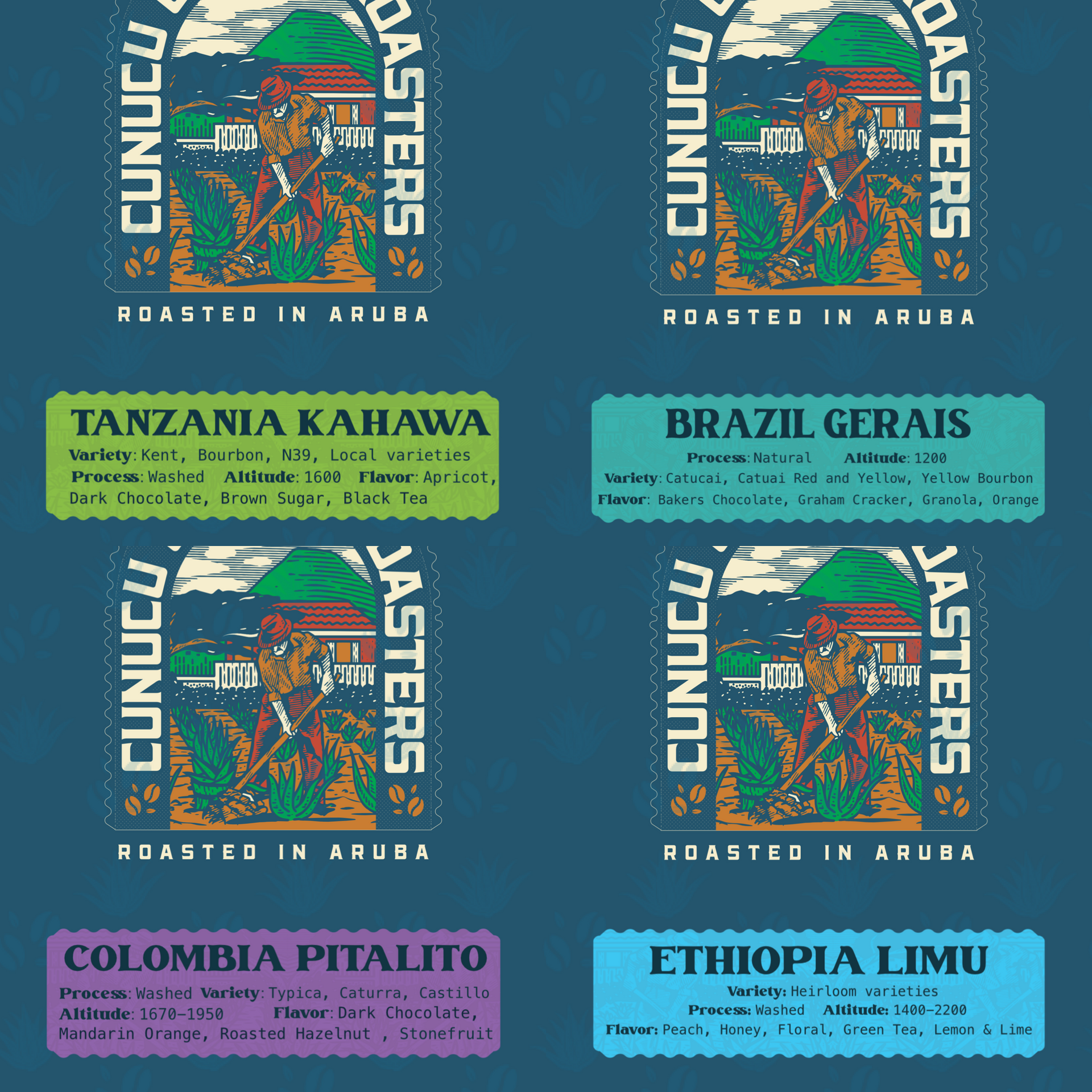 4 Pack Coffee Sampler – CunucuCoffeeRoasters