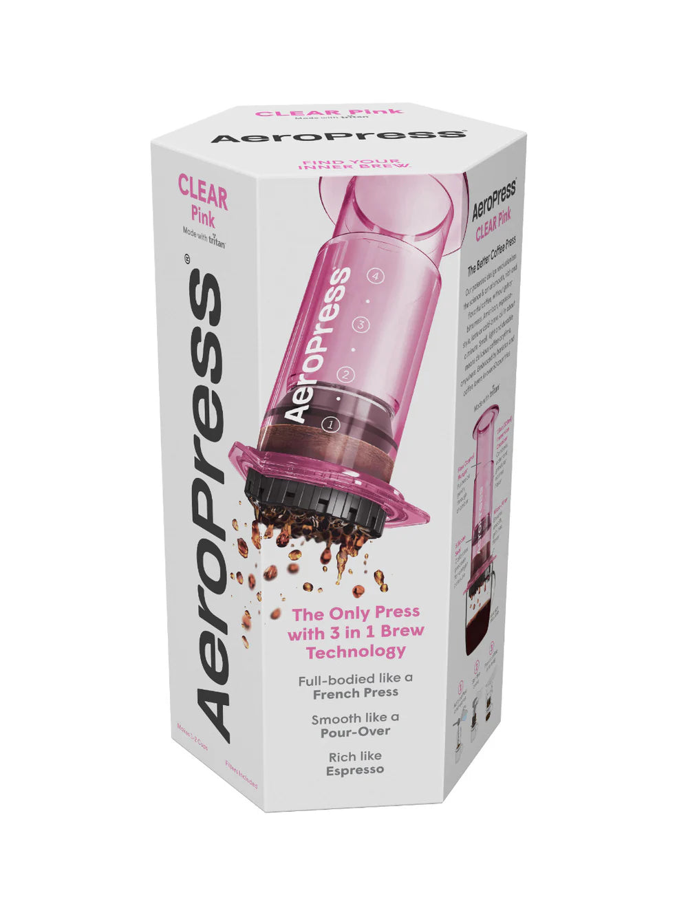 AeroPress Coffee Maker - Clear Pink (Limited Edition)