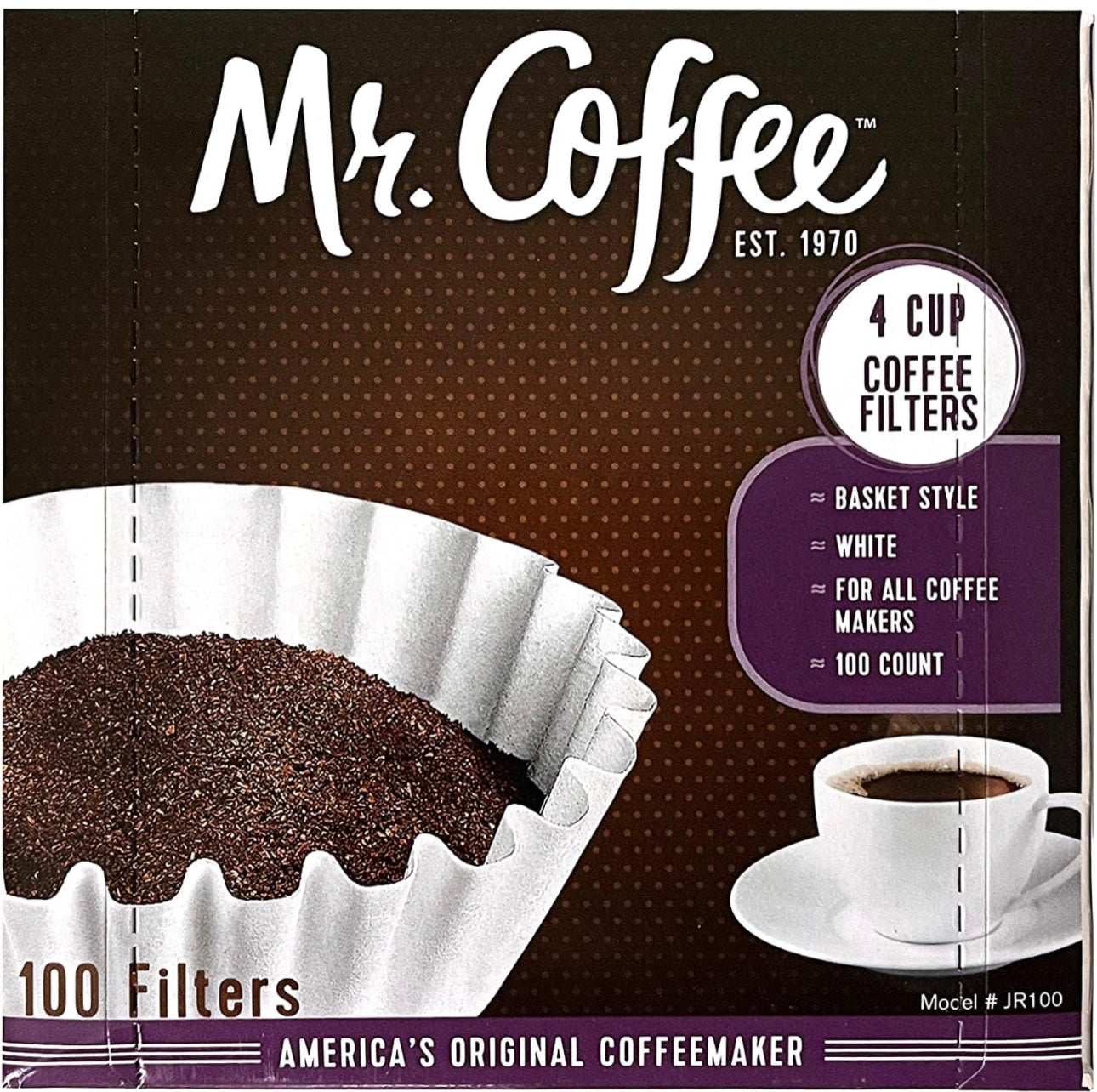 Mr Coffee 4-Cup Coffee Filters, 100-Count for Mr Coffee 5 cup Mini Brew