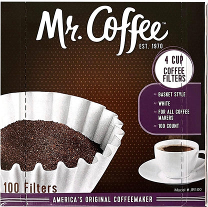 Mr Coffee 4-Cup Coffee Filters, 100-Count for Mr Coffee 5 cup Mini Brew