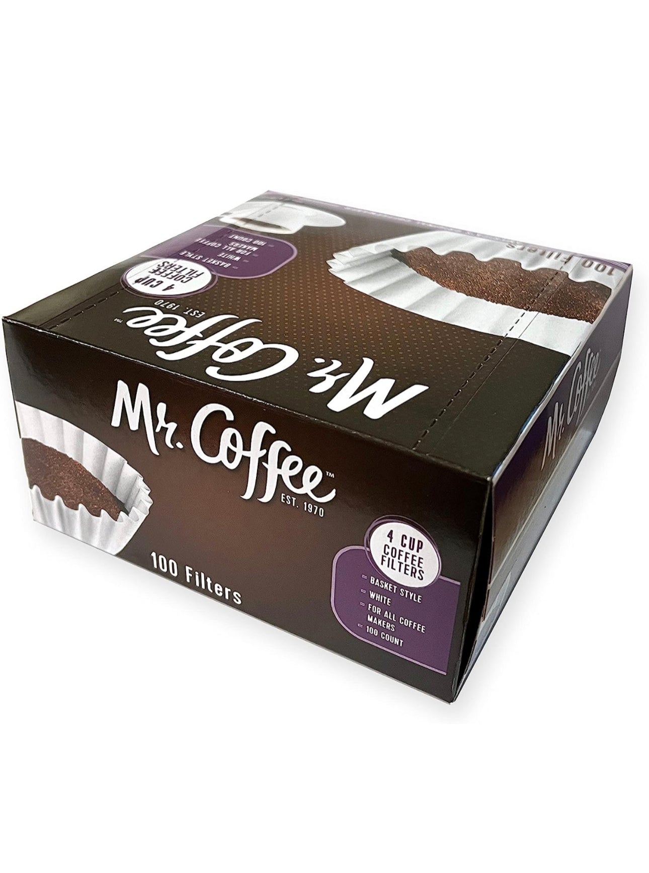 Mr Coffee 4-Cup Coffee Filters, 100-Count for Mr Coffee 5 cup Mini Brew